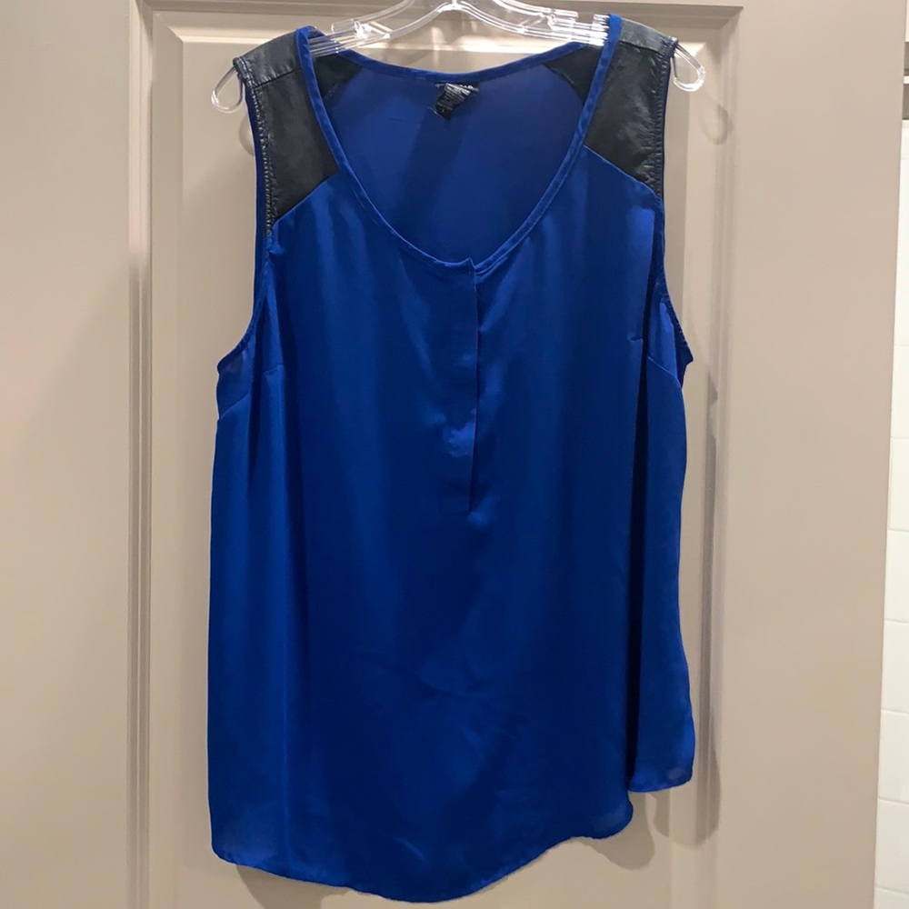 Torrid sleeveless blouse with faux leather